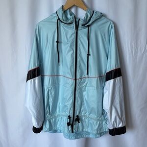 Zella Women's blue Hooded Running Windbreaker Jacket Size XL EUC